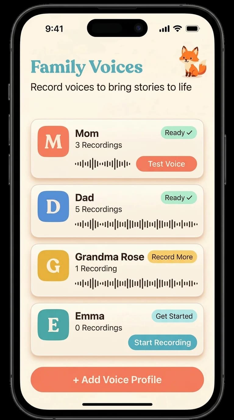Voice management screen